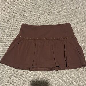 Cider Chocolate Brown Skirt with Gold Accents
